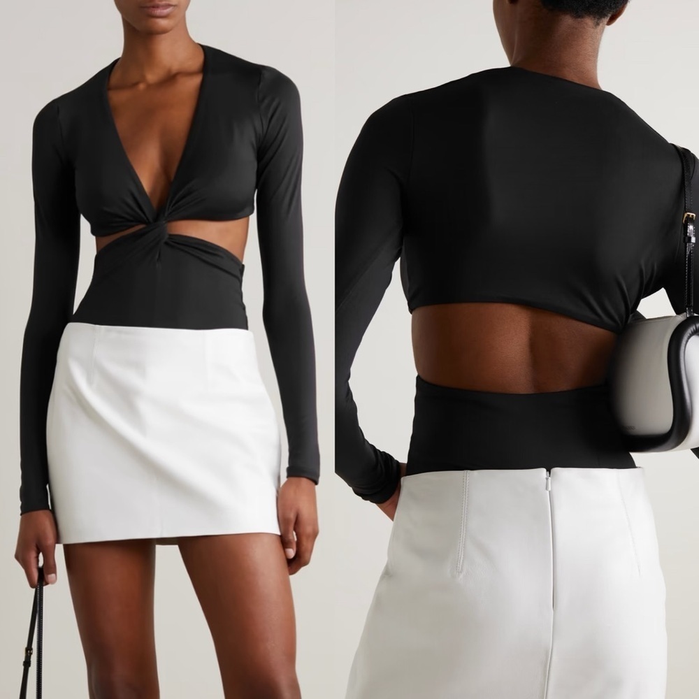 ALIX NYC Lance twist-front cutout stretch-jersey bodysuit